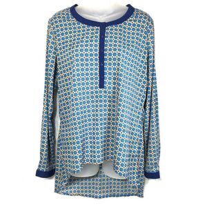 JW Style Women's Button Front Crew Neckline Long sleeve Shirt Size M